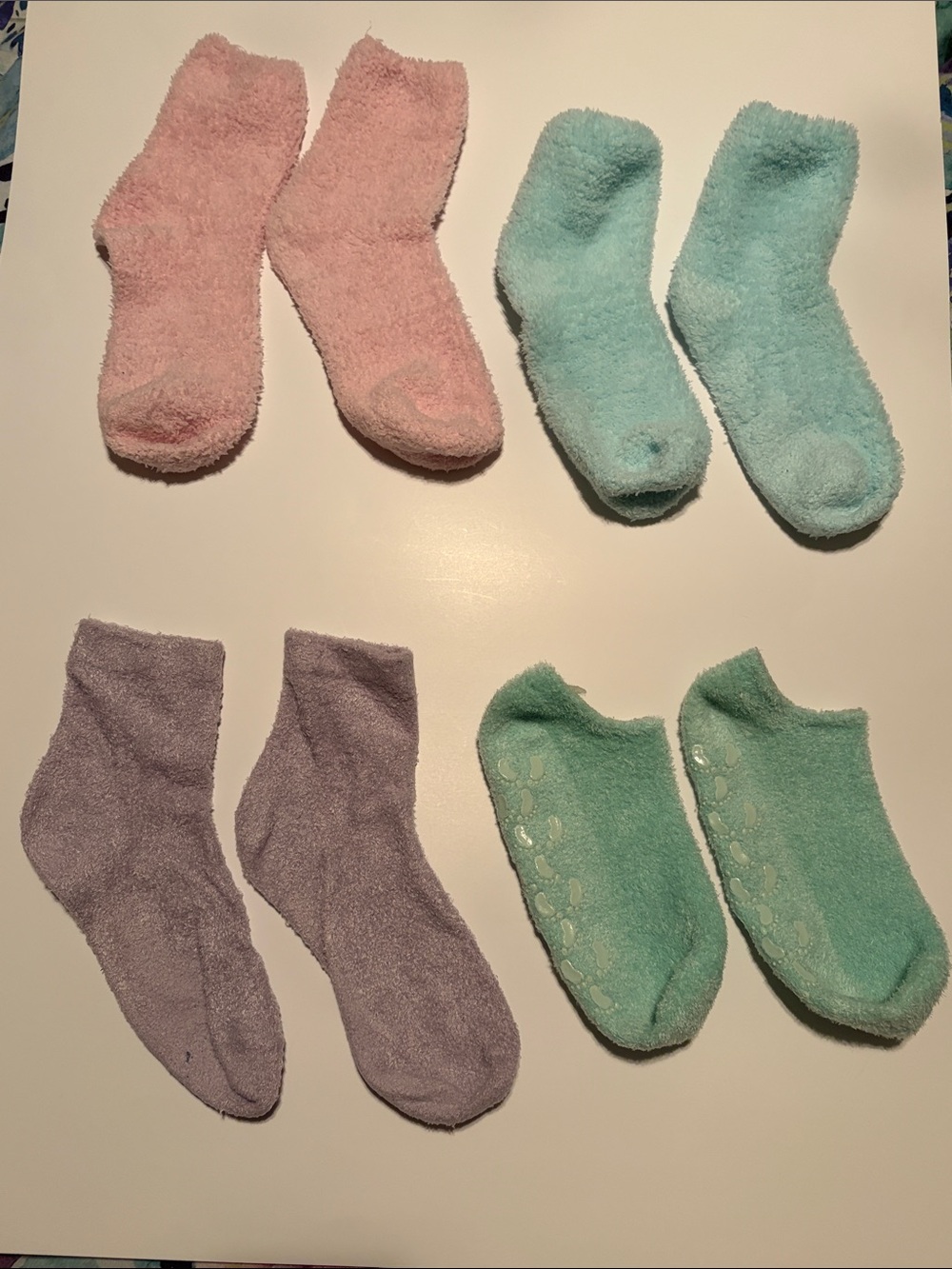 Assorted Socks - Pink, Light Blue, Lavender, Mint - Pack of 4